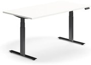 Výškovo nastaviteľný stôl QBUS, rovný, 1600x800 mm, čierny rám, biela