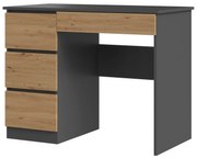 Písací stôl Mijas ľavý antracit/dub artisan