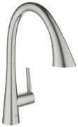 Drezová batéria GROHE Zedra s vyťahovacou spŕškou, 3 prúdy supersteel 32294DC2