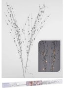 Strieborná vetvička s 10 LED svetlami 76 cm