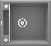 Deante Magnetic, granitový drez na dosku 560x500x219 mm, 3,5" + priestorovo úsporný sifón, 1-komorový, šedá, ZRM_S103