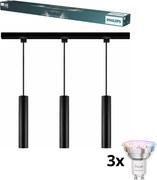 Philips - LED stmievateľný luster na lankách v lištovom systéme EASYLINK 3×GU10/4,7 W/230 V 1 m čierna