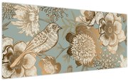 Obraz - Záhrada s vtáčikom (120x50 cm)