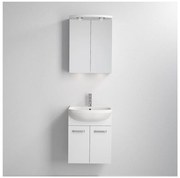Kúpeľňová skrinka Vang s umývadlom + LED zrkadlová skrinka 230 V IP44 biela