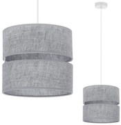 Závesné svietidlo Len, 1x šedé textilné tienidlo, (fi 20 cm), w