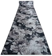 Protišmykový behúň LOTUS BOUQUET 52901 kvety sivý / béžový