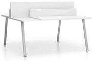 Kancelársky písací stôl DOUBLE LAYERS, posuvná vrchná doska, s prepážkami, biela