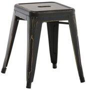 Stohovateľná kovová stolička Arm antik - Čierno-zlatá antik