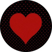 Detský koberec Bambi srdce kruh červený