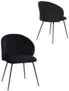 Jedálenská stolička Ganta Black, čierny zamat