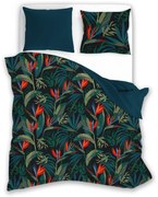 Bavlněné saténové povlečení Elegant 023 160x200 + 2x 70x80 zeleno-modré