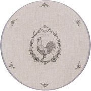 Béžový servírovací tanier s kohútom Devine French Roster - Ø 33*1 cm