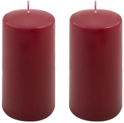 Sada stĺpových sviečok, 15 cm, Ø 7,5 cm, vínová, 2 ks