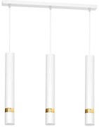 Závesné svietidlo Joker, 3x biele kovové tienidlo, w/g