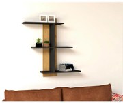 Nástenná polica BAHRO 90x111 cm antracit/hnedá