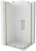 Mexen Velar Duo, sprchový kút s posuvnými dverami 90 x 80 cm, 8mm sklo námraza, zlatá lesklá, 871-090-080-32-50