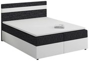 Manželská posteľ Boxspring 180x200 cm Mimosa (melírovaná čierna + biela) (s roštom a matracom). Akcia -21%. Vlastná spoľahlivá doprava až k Vám domov. 1007818