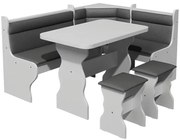 Rohová lavica Merkury II white eko