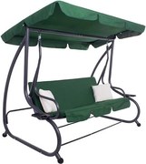 Záhradná hojdačka so strieškou, skladacia, tmavozelená Springos GS0028 VENEZIA