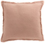 Ružový bavlnený vaflový vankúš Waffle - 50 * 50 cm