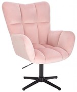 LuxuryForm DESIGN Kreslo AURORA VELUR na čiernom kríži - svetlo ružové