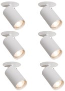 Sada 6 moderných zapustených bodových svetiel biela GU10 50mm - Chels
