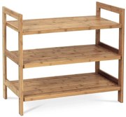 Botník, 3 police, masiv bambus, přírodní odstín