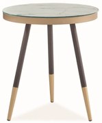 Odkladací stolík Vega II, mramor / hnedá