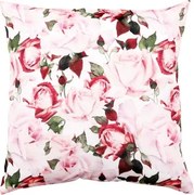 Dekoračný vankúš Ruže 45x45 cm, bielo-ružový%