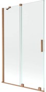 Mexen Velar vaňová zástena dvojkrídlová Posuvný 110 x 150 cm, Priehľadné, kefovaná meď - 896-110-000-01-65