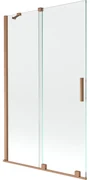 Mexen Velar vaňová zástena dvojkrídlová Posuvný 110 x 150 cm, Priehľadné, kefovaná meď - 896-110-000-01-65