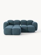 Modulárna pohovka z buklé s taburetkou Tayla (3-miestna)