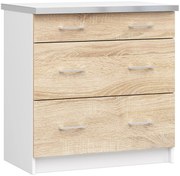 Dolná kuchynská skrinka Lula s80 sz3 (matná biela + dub sonoma). Akcia -21%. Vlastná spoľahlivá doprava až k Vám domov. 1068768