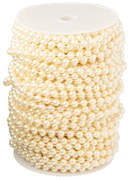 Béžová závesná dekoratívna girlanda z perličiek v rolke - 9*9*12cm - 25 m