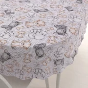 Biante Detský bavlnený oválny obrus Sandra SA-335 Africké zvieratká na sivom zebrovanom 100x140 cm