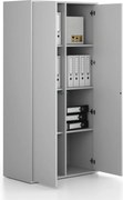 Kancelárska skriňa FRAME, 2x dvere, 872 x 450 x 1735 mm, PUSH-lock, sivá