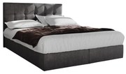 Manželská posteľ  Boxspring 140 cm Porto (sivá) (s matracom a úložným priestorom). Akcia -21%. Vlastná spoľahlivá doprava až k Vám domov. 1047303