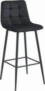 Barová stolička ARCETO zamatová čierna (čierne nohy)