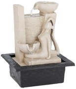 Záhradná fontána s osvetlením Yogi1, 21,5x18x28,5 cm, polistone, béžová