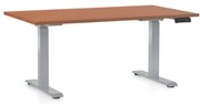 Výškovo nastaviteľný stôl OfficeTech D, 120 x 80 cm, sivá podnož, čerešňa