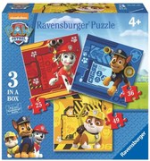 Ravensburger Tlapková patrola Puzzle: Rubble, Marshall a Chase; 25/36/49 dielikov