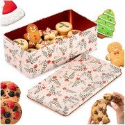 VILDE Plechová dóza na pečivo / sušienky, vianočný motív - 21,5 x 12 x 7 cm