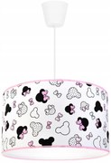 Detské závesné svietidlo Minnie, 1x textilné tienidlo so vzorom, (fi 35cm)