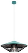 Redo 01-3010 - Závesný luster GRILL na lanku 1xE27/42W/230V Ø 49,5 cm čierna/tyrkysová