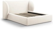 Béžová čalúnená dvojlôžková posteľ s úložným priestorom s roštom 200x200 cm Miley – Micadoni Home