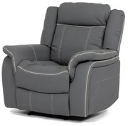 TV a relaxační křeslo s elektrickým ovládáním, potah šedá ekokůže