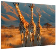Obraz - Žirafy na pastvine (70x50 cm)