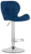 Barová stolička WEST VELVET, modrá