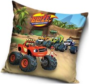 Dekoračný vankúš Plamienok a jeho autíčka - motív depo - 40 x 40 cm