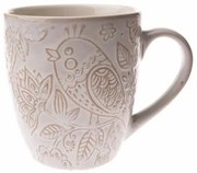 Keramický hrnček Bird, 454 ml, biela